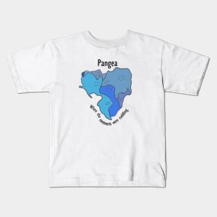 Pangea Continents Cuddling Blue Kids T-Shirt